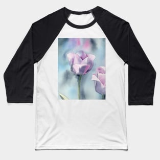 Watercolor Tulip Fine Art Painting2 Baseball T-Shirt